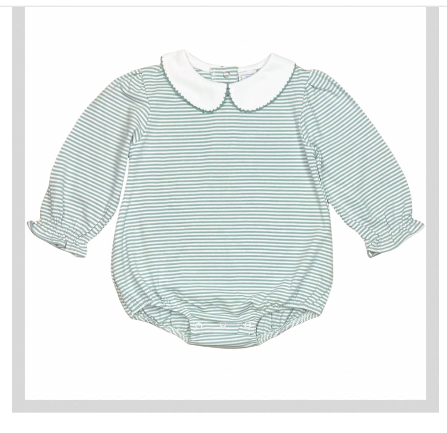 Striped Collared long sleeve bubble