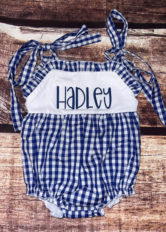 Navy Plaid Bubble